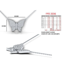 1.52 CT Round Diamond Butterfly Pendant