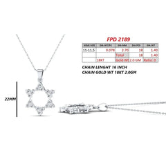 1.40 CT Round Diamond Star of David Pendant