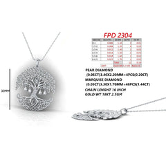 1.78 CT Multi Shape Diamond Tree of Life Pendant
