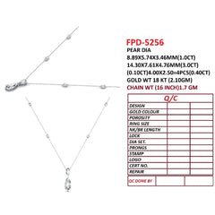 4.40 CT Pear Cut Diamond Double Drop Pendant with Station