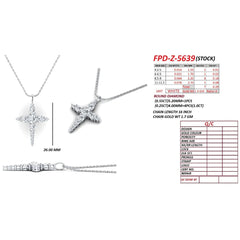 1.84 CT Round Diamond Cross Chain Pendant