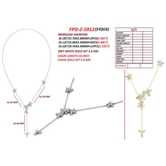 1.94 CT Marquise Diamond Floral Y-Drop Necklace