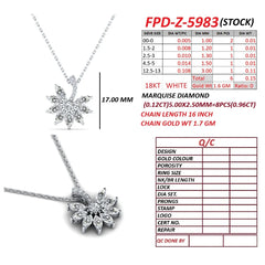 1.11 CT Marquise & Round Diamond Floral Burst Pendant