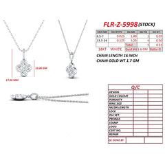 0.53 CT Round Diamond Bezel Clover Chain Pendant