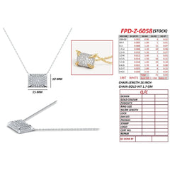0.93 CT Round Diamond Pave Rectangle Pendant