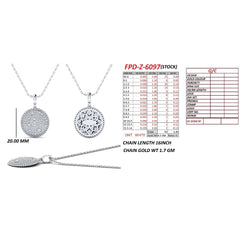1.46 CT Round Diamond Pave Beaded Medallion Pendant
