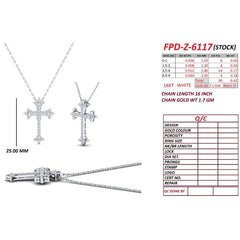0.42 CT Round Diamond Fleury Cross Pendant