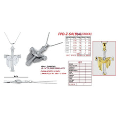 0.91 CT Heart Diamond Draped Cross Chain Necklace