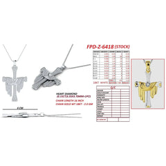 1.67 Heart Diamond Draped Cross Chain Necklace
