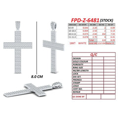 8.09 CT Round Diamond Cross Pendant