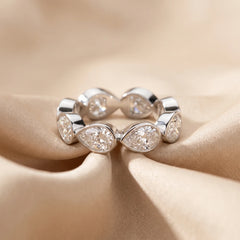 4.80 CT East-West Pear Bezel Diamond Full Eternity Ring