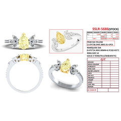 1.5 CT Pear Cut Cluster Ring