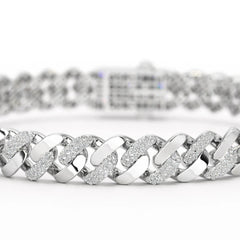 2.62 CT Round Cut Men's Cuban Bracelet