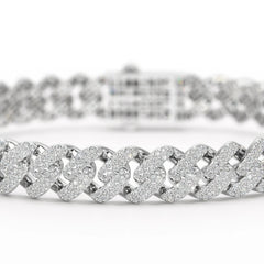 4.66 CT Round Cut Men's Cuban Bracelet