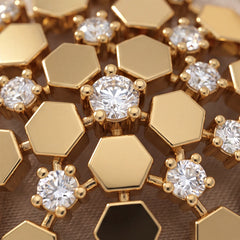 2.34 CT Diamond Honeycomb Drop Earrings