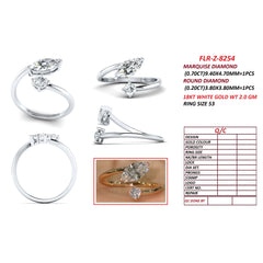 0.91 CT Marquise & Round Bypass Ring