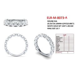 3 CT Round Diamond Half Eternity Ring