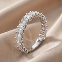 2 CT Radiant Diamond Half Eternity Ring