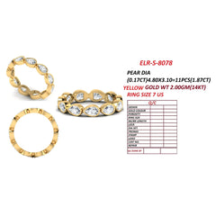 1.87 CT East-West Pear Bezel Diamond Full Eternity Ring