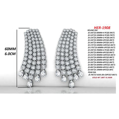 31.37 CT Round & Pear Diamond Drop Earrings