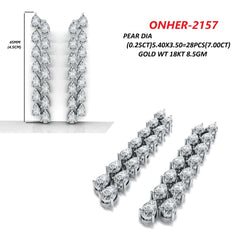 7.00 CT Pear Diamond Drop Earrings