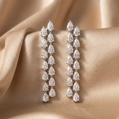 7.00 CT Pear Diamond Drop Earrings