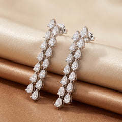 7.00 CT Pear Diamond Drop Earrings