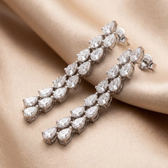 7.00 CT Pear Diamond Drop Earrings
