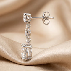 2.45 CT Round Diamond Drop Earrings