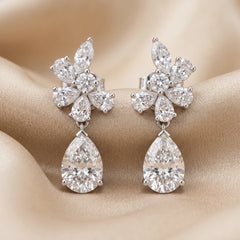 7.27 CT Multi-Shape Diamond Drop Earrings
