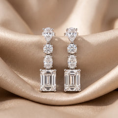 2.80 CT Multi-Shape Diamond Drop Earrings