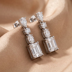2.80 CT Multi-Shape Diamond Drop Earrings