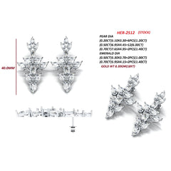 11.00 CT Pear & Emerald Diamond Drop Earrings