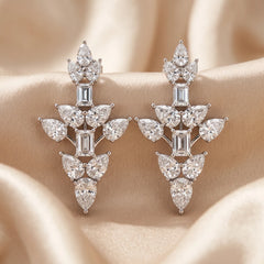 11.00 CT Pear & Emerald Diamond Drop Earrings