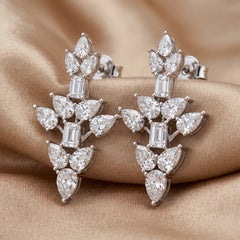 11.00 CT Pear & Emerald Diamond Drop Earrings