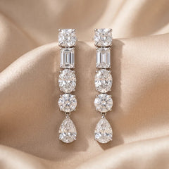 5.00 CT Multi Shape Diamond Drop Earrings