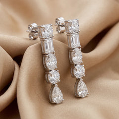 5.00 CT Multi Shape Diamond Drop Earrings