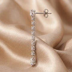 4.00 CT Pear & Round Diamond Drop Earrings