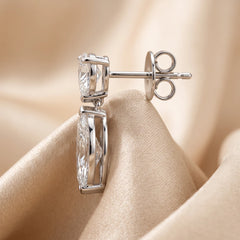3.00 CT Marquise & Pear Diamond Drop Earrings