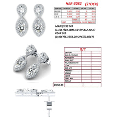 3.53 CT Multi Shape Diamond Drop Earrings