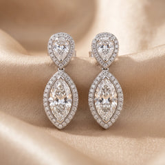 3.53 CT Multi Shape Diamond Drop Earrings