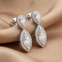 3.53 CT Multi Shape Diamond Drop Earrings