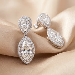 3.53 CT Multi Shape Diamond Drop Earrings