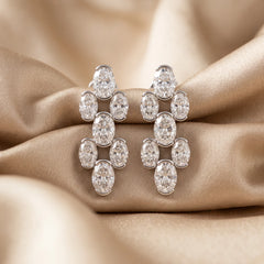 5.40 CT Oval Diamond Drop Earrings