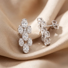 5.40 CT Oval Diamond Drop Earrings
