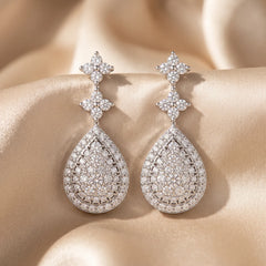 1.89 CT Round Diamond Drop Earrings