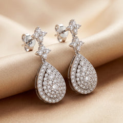 1.89 CT Round Diamond Drop Earrings