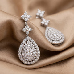 1.89 CT Round Diamond Drop Earrings