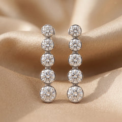 2.24 CT Round Diamond Drop Earrings