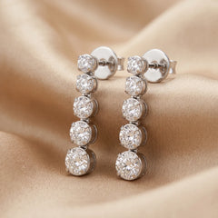 2.24 CT Round Diamond Drop Earrings